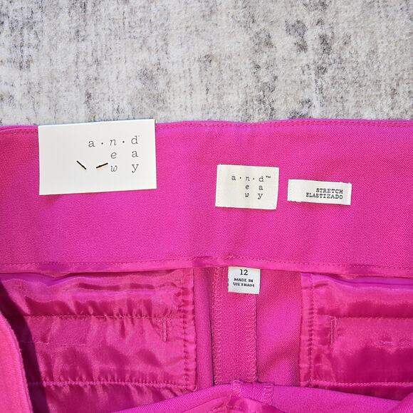 A New Day Pants Womens 12 Pink Skinny Ankle High Rise Bi-Stretch Fitted Career - Picture 5 of 14